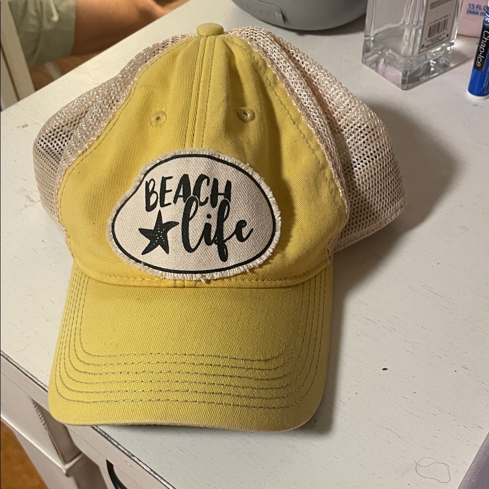 Yellow Beach Life Hat